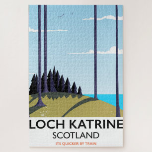 Loch katrine scotland travel poster jigsaw puzzle