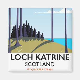 Loch katrine scotland travel poster magnet