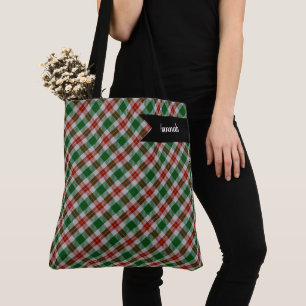Loch Lomond Regional Green and Navy Plaid Tote Bag