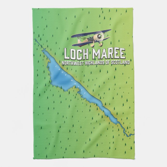 Loch Maree NW Hightlands Scotland map Kitchen Towel (Vertical)