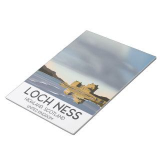 Loch Ness, Highlands, Scotland travel poster Notepad