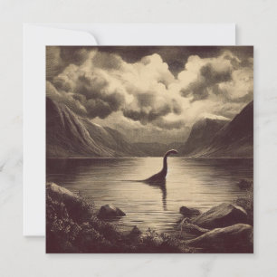Loch Ness Monster Antique Illustration Card