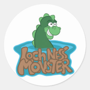 Loch Ness Monster Cartoon Classic Round Sticker