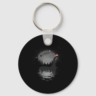Loch Ness Monster Christmas Full Moon Nessie Xmas Keychain