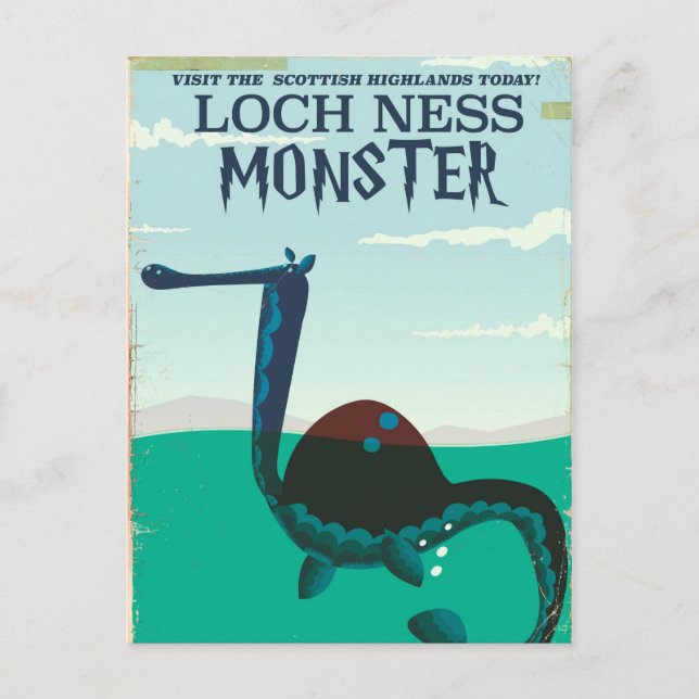 Loch Ness Monster funny travel poster Postcard (Front)