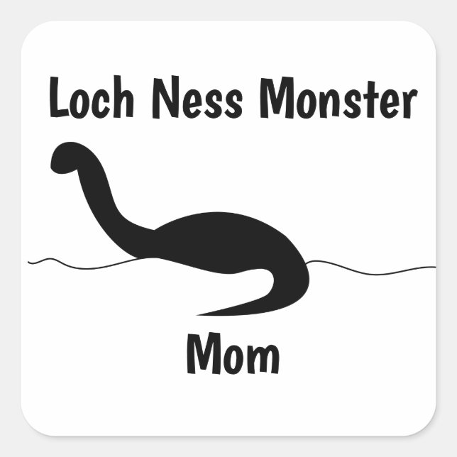 Loch Ness Monster Mom Funny Personalize Square Sticker (Front)