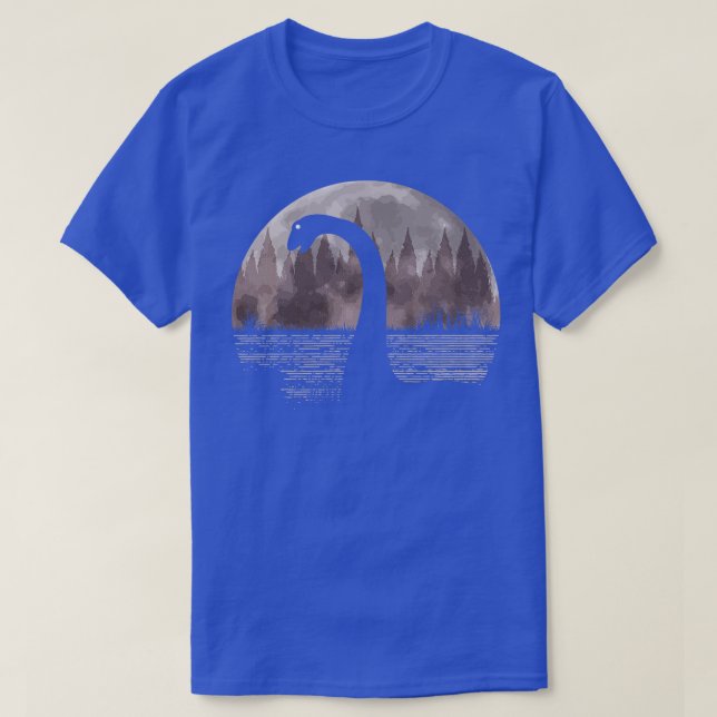 Loch Ness Monster Nessie Full Moon T-Shirt (Design Front)