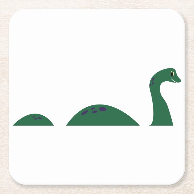 Loch Ness Monster Square Paper Coaster (Front)