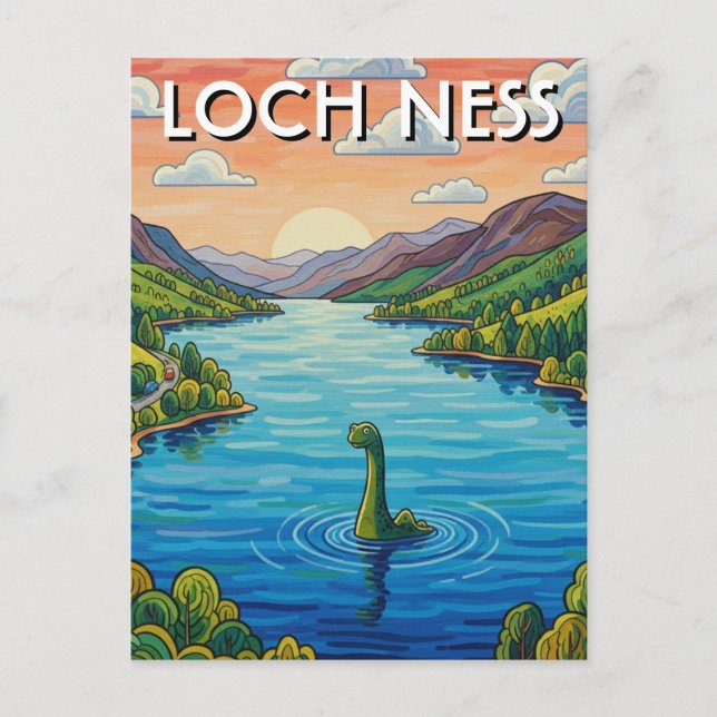 Loch Ness Nessie Travel Postcard (Front)
