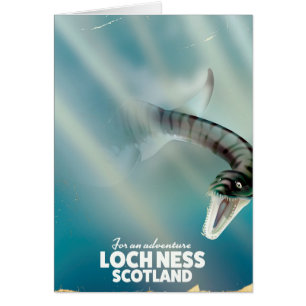 Loch Ness Scotland monster vintage travel poster