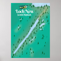 Loch Ness Scottish Highlands travel map