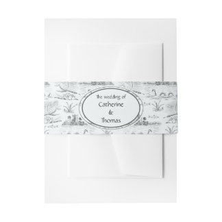 Loch ness toile invitation belly band
