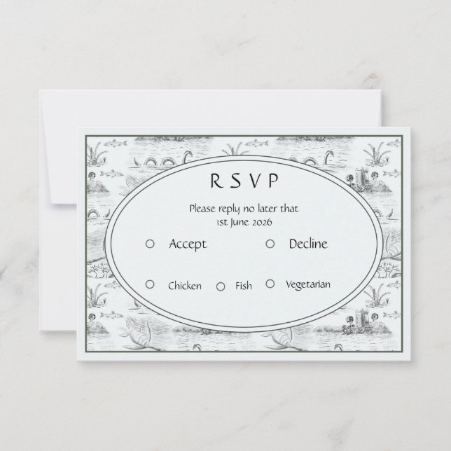 Loch ness toile  RSVP card (Front)
