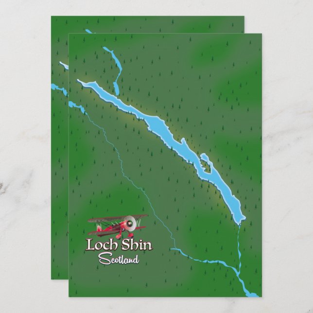 Loch Shin Scotland map (Front/Back)