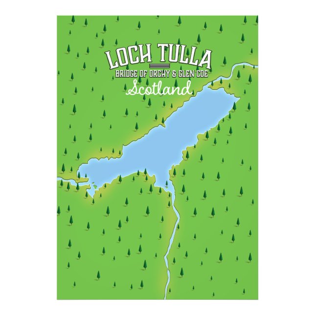 Loch Tulla Scotland Travel poster Map (Front)