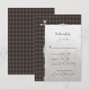 Lochaber Scottish Tartan Wedding RSVP Card