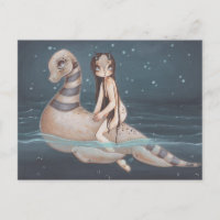 Lochness imaginaire fée art gothique carte postale