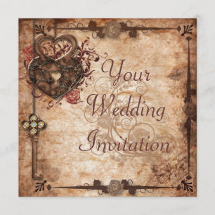Lock and Key Wedding Invitation