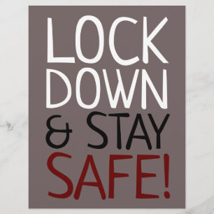 Lock Down & Stay Safe Poster Flyer