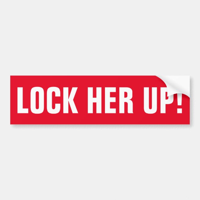 LOCK HER UP BUMPER STICKER (Front)