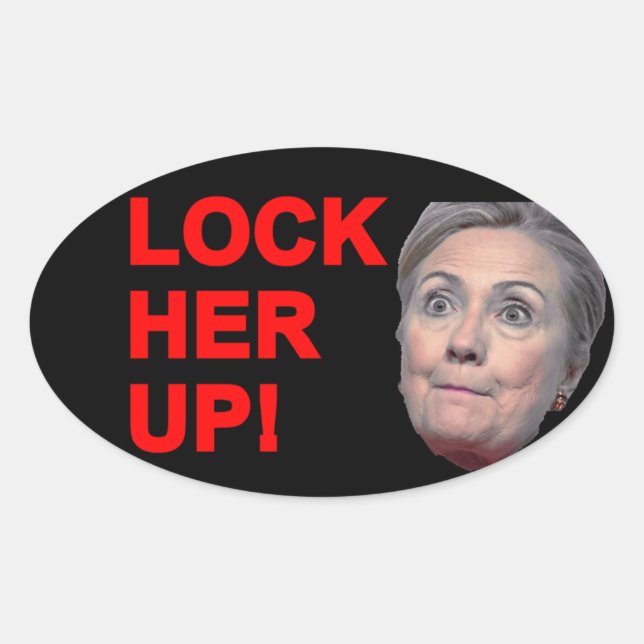Lock Her Up Oval Sticker (Front)
