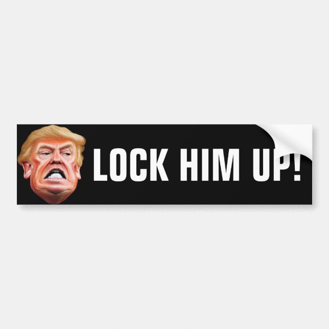 Lock Him Up - Anti Traitor President Trump Bumper Sticker (Front)