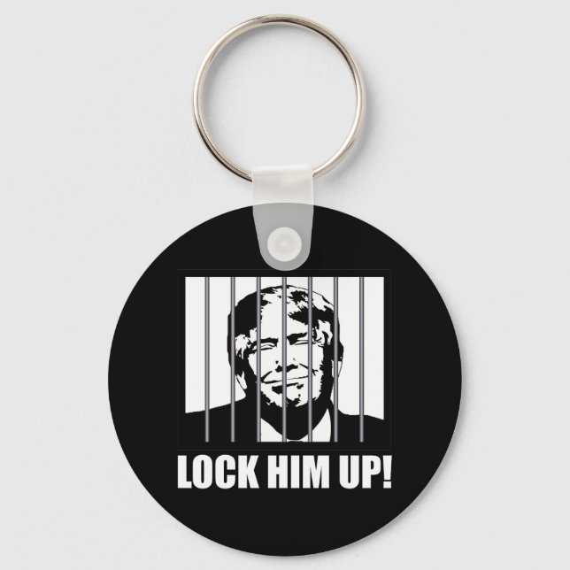 Lock Him Up! Anti-Trump Political Humour Keychain (Front)