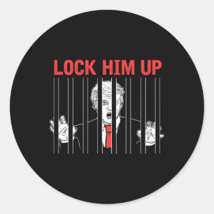 Lock Him Up Anti Trump Protest T Shirt Classic Round Sticker