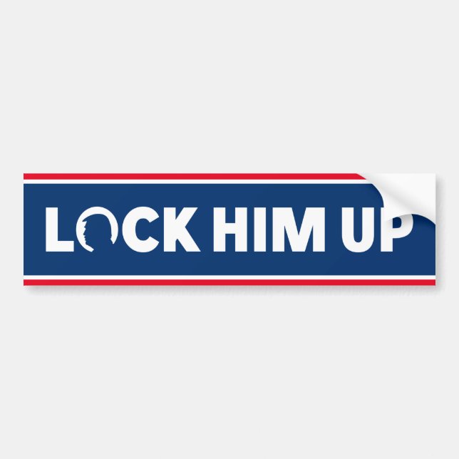  lock him up arrest trump , anti trump mar a lago bumper sticker (Front)
