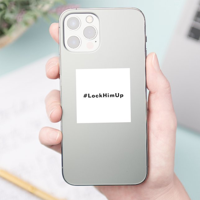 Lock him up #LockHimUp white black text minimalist (Phone)