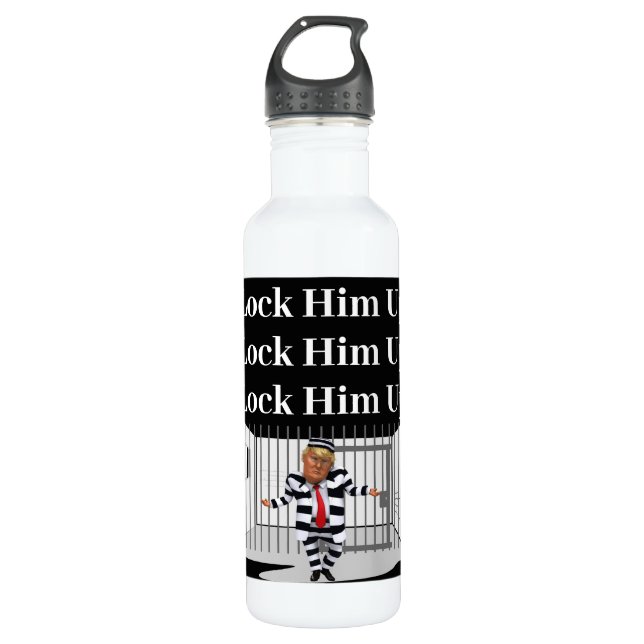 Lock Him Up Trump Water Bottle (Front)