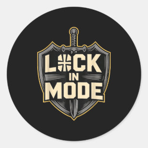 Lock In Mode Christian  Classic Round Sticker