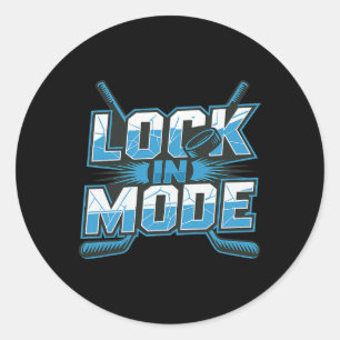 Lock In Mode Hockey Classic Round Sticker
