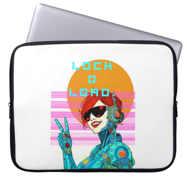 Lock + Load - Cyberpunk Vibe Laptop Sleeve (Front)