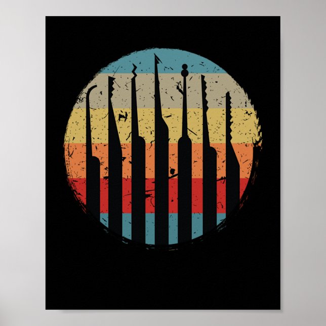 Lock Picking Retro Lock Poster (Front)