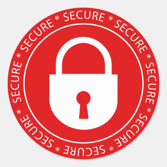Lock Secure Sign Sticker