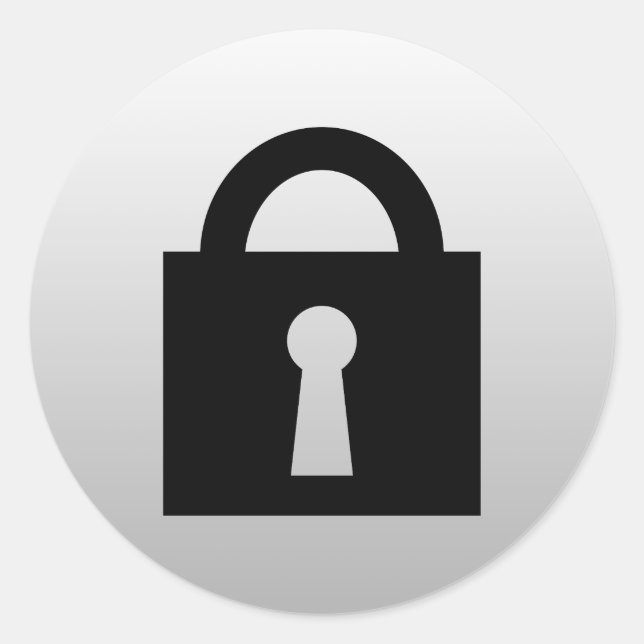 Lock. Top Secret or Confidential Icon. Classic Round Sticker (Front)