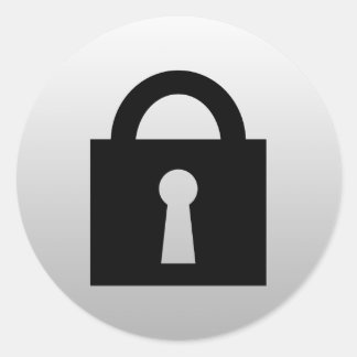 Lock. Top Secret or Confidential Icon. Classic Round Sticker