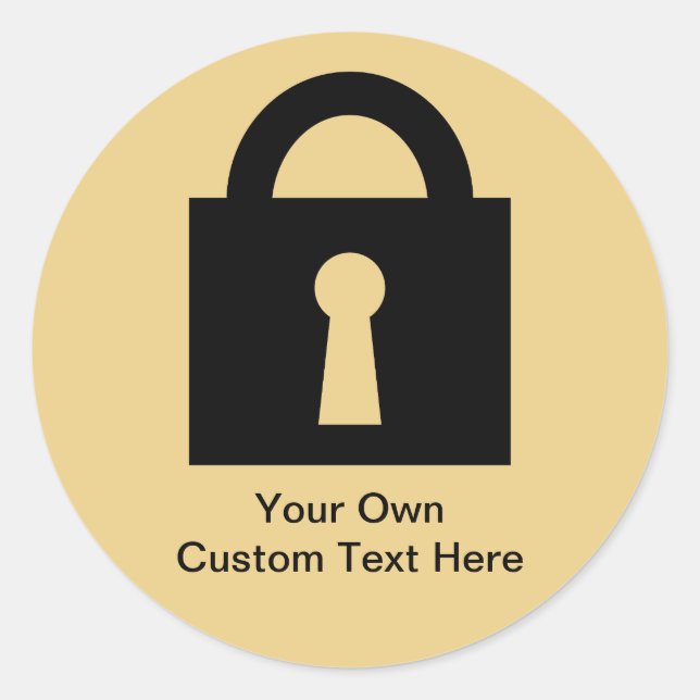Lock. Top Secret or Confidential Icon. Classic Round Sticker (Front)