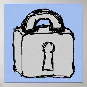 Lock. Top Secret or Confidential Icon. Poster
