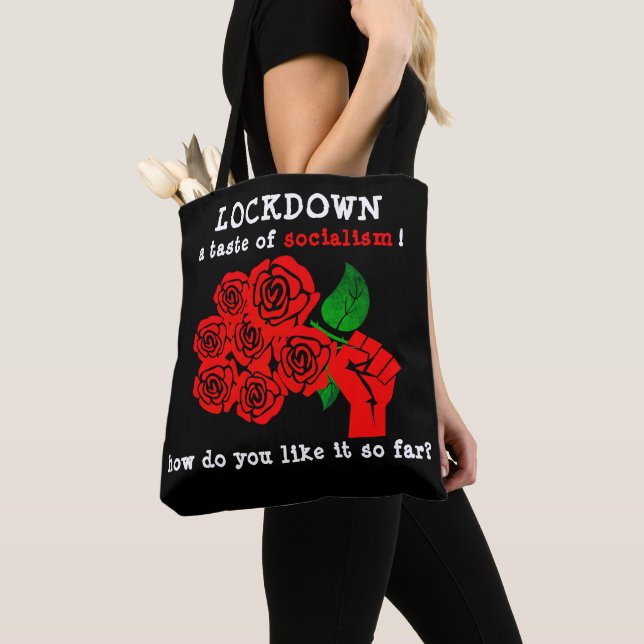 Lockdown (black) Tote Bag (Close Up)