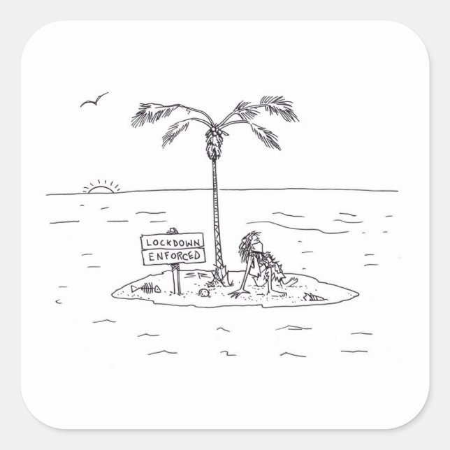 Lockdown Enforced large square stickers (Front)