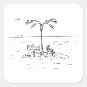 Lockdown Enforced large square stickers