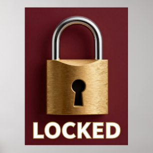 LOCKED Golden Padlock Luxury Fashion Poster