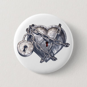 Locked Heart 2 Inch Round Button