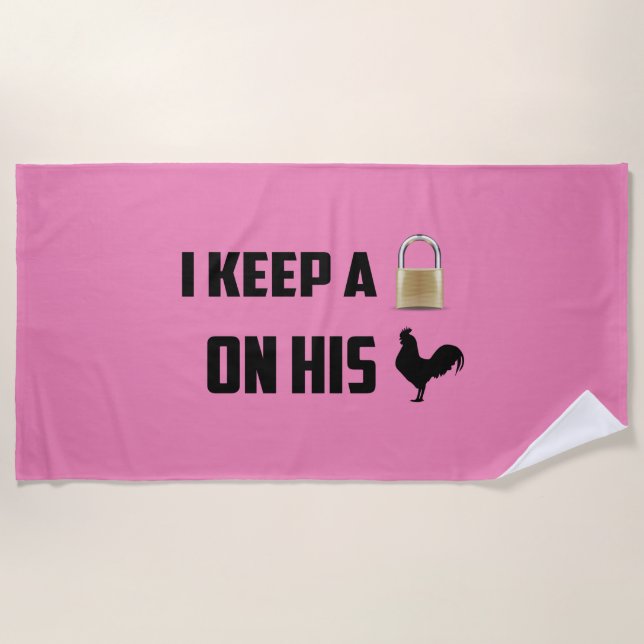 Locked in Chastity Beach Towel (Front)
