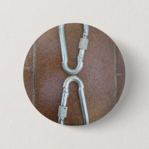 Locked In: Durable Steel Carabiner Lock Design 2 Inch Round Button