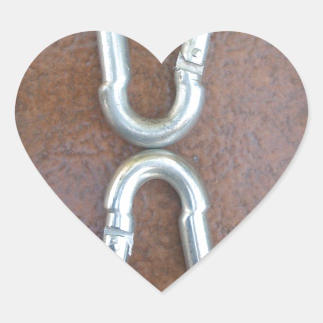 Locked In: Durable Steel Carabiner Lock Design Heart Sticker (Front)