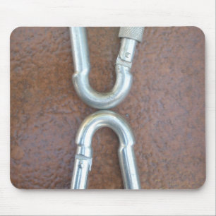 Locked In: Durable Steel Carabiner Lock Design Mouse Pad