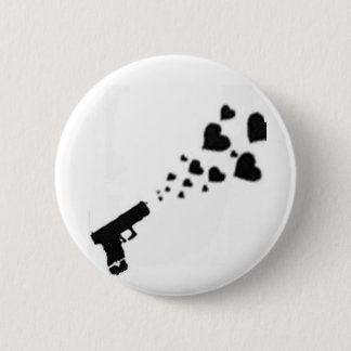 Locked & Loaded With Hearts 2 Inch Round Button